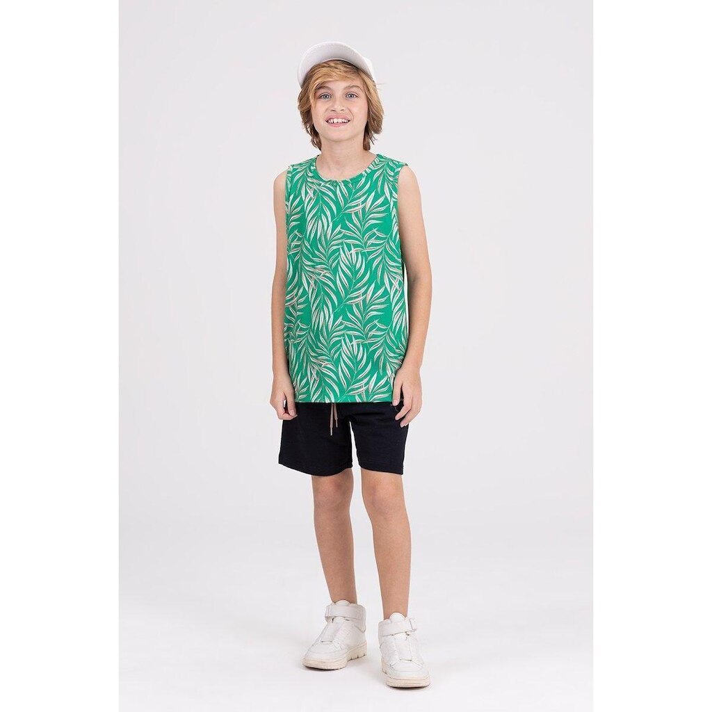 Conjunto Infantil Poliplex Folhas Verde