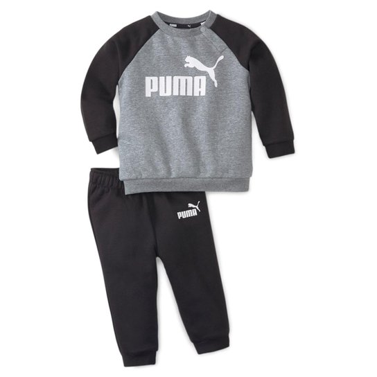 Conjunto Infantil Puma Minicats Essencial Raglan Jogger - Preto Menor preço em Conjunto Infantil Puma Minicats Essencial Raglan Jogger - Preto