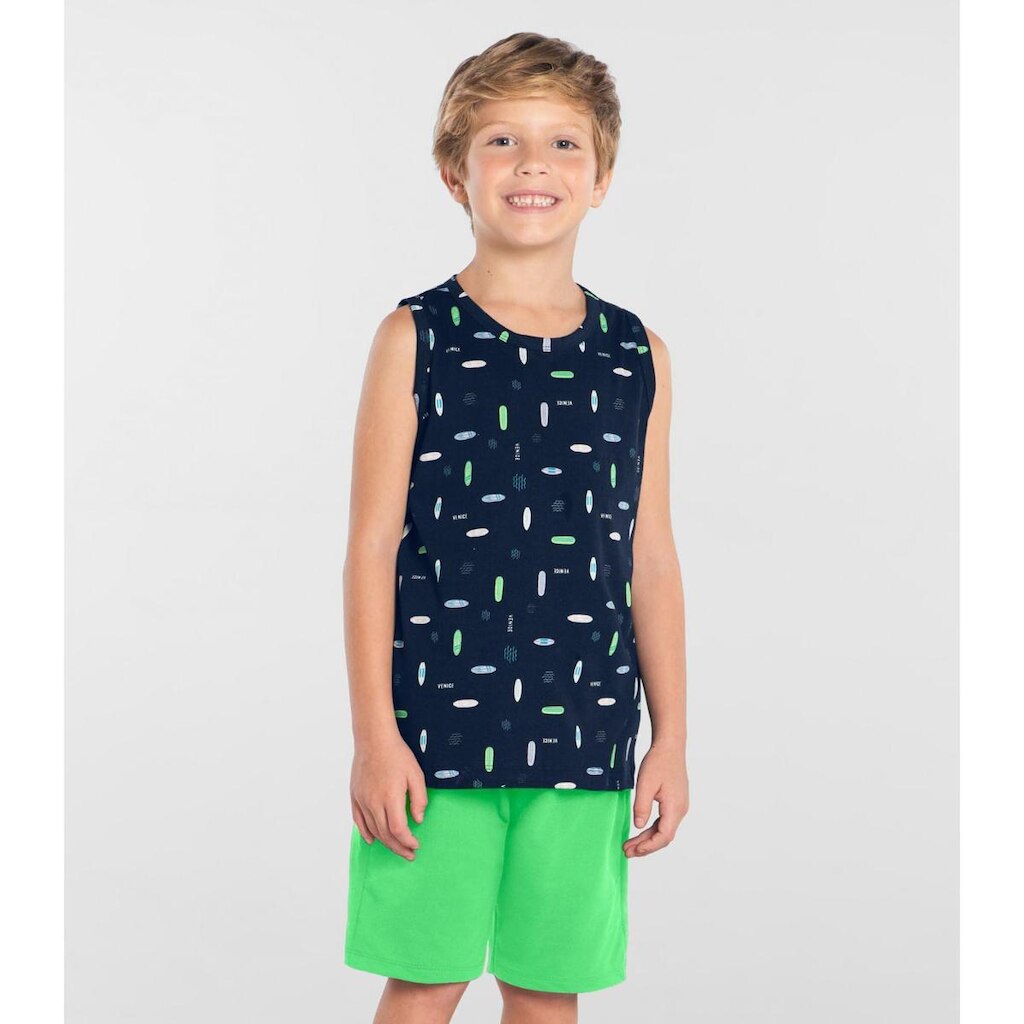 Conjunto Infantil Regata Com Bermuda Rovi Kids Azul