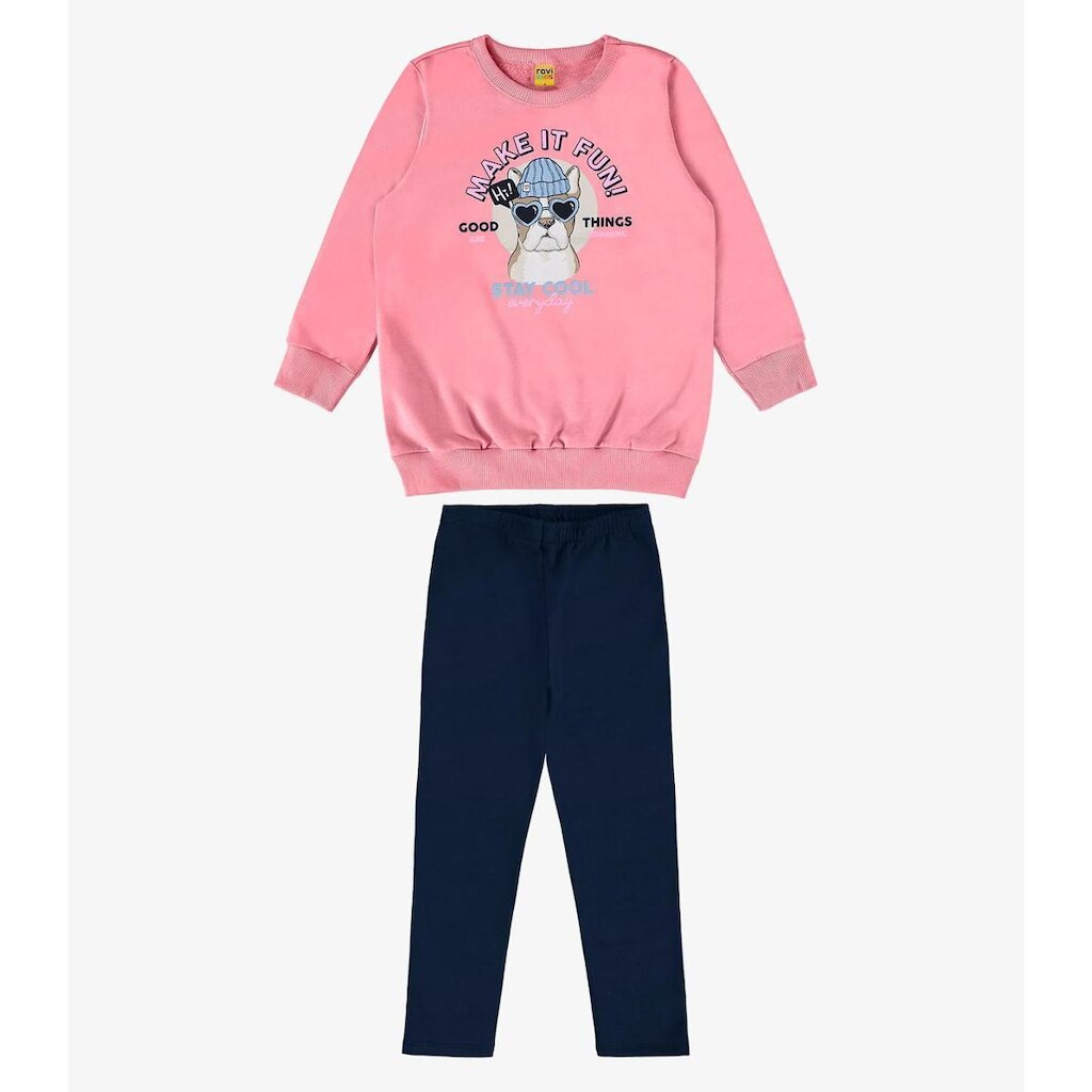 Conjunto Infantil Rovitex Kids Blusão Com Legging Feminino
