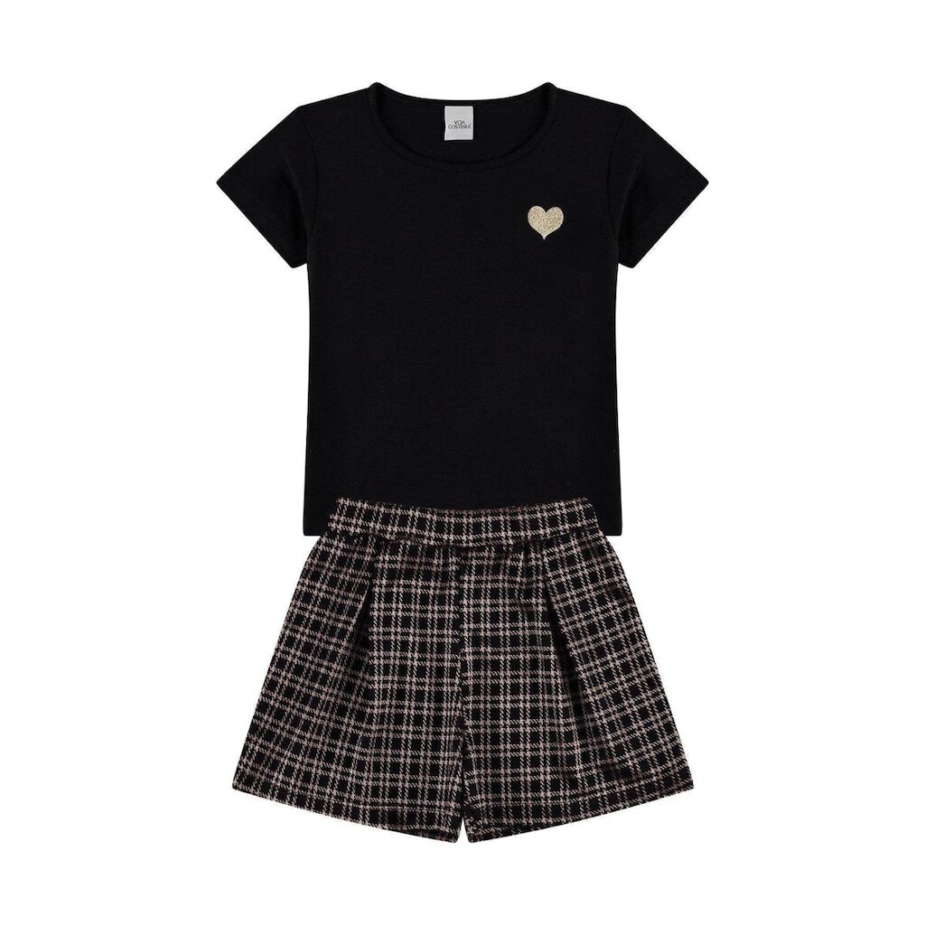 Conjunto Infantil Shiny Heart Preto