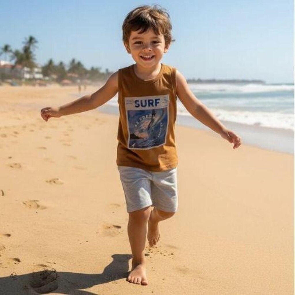 Conjunto Infantil Surf Regata/Bermuda- Rei Rex