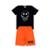 Conjunto Infanto Juvenil Menino Camiseta e Bermuda - Preto+Laranja