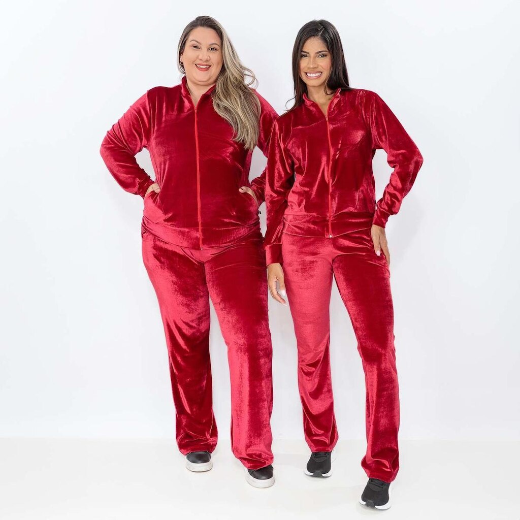 Conjunto Inverno Veludo Vermelho