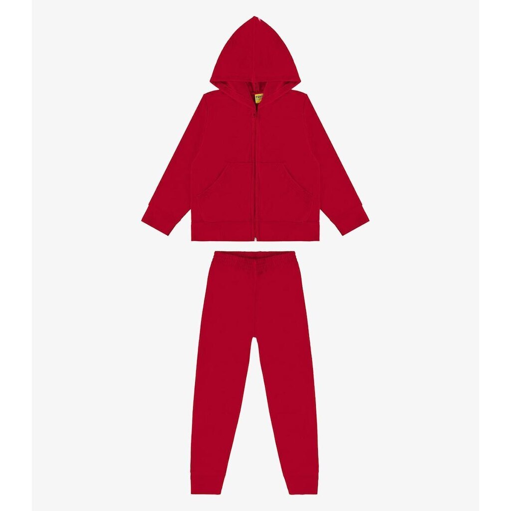 Conjunto jaqueta com capuz e calça Rovi Kids Vermelho