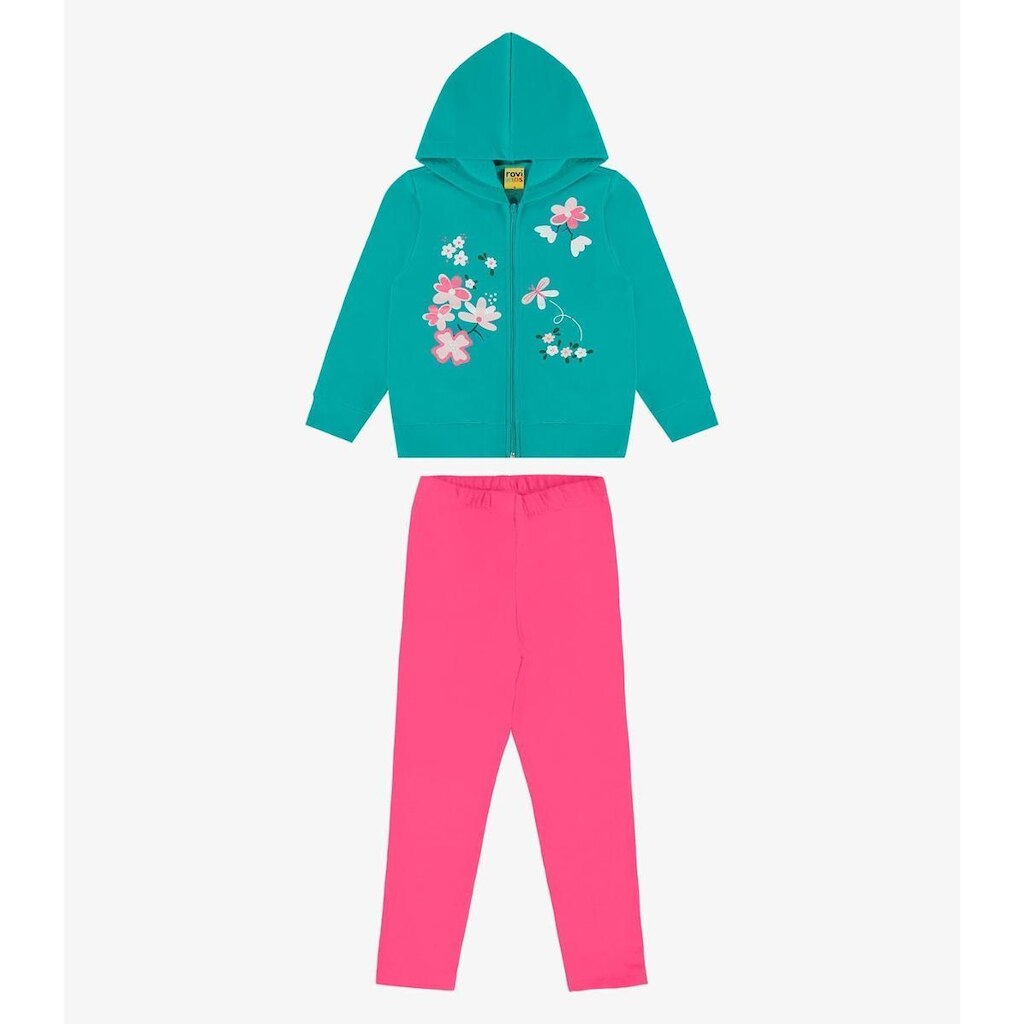 Conjunto Jaqueta Com Capuz E Legging Feminino