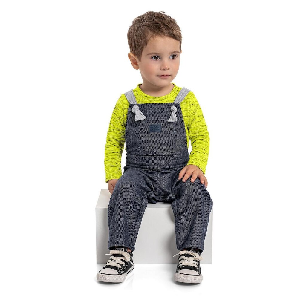 Conjunto Jardineira e Camiseta Bebê Quimby
