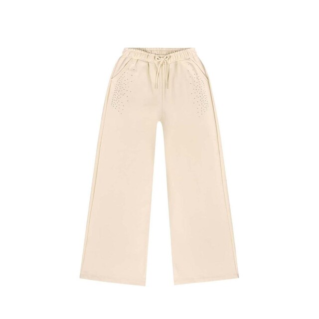 Conjunto Juvenil com Blusão e Calça Wide Leg em Moletom Gloss