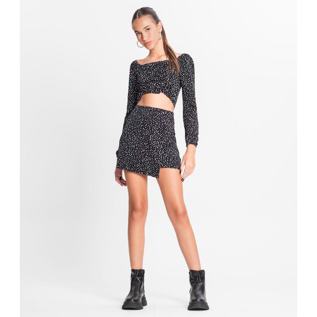 Conjunto Juvenil Feminino Blusa Com Saia Minty Preto