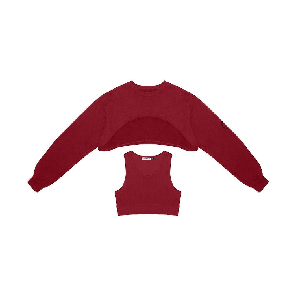 Conjunto Juvenil Feminino Blusão Com Top Minty Vermelho