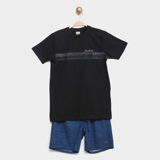 Conjunto Juvenil Nicoboco Camiseta+Shorts Snoopy Masculino - Preto+Azul é ruim? Conjunto Juvenil Nicoboco Camiseta+Shorts Snoopy Masculino - Preto+Azul é boa?