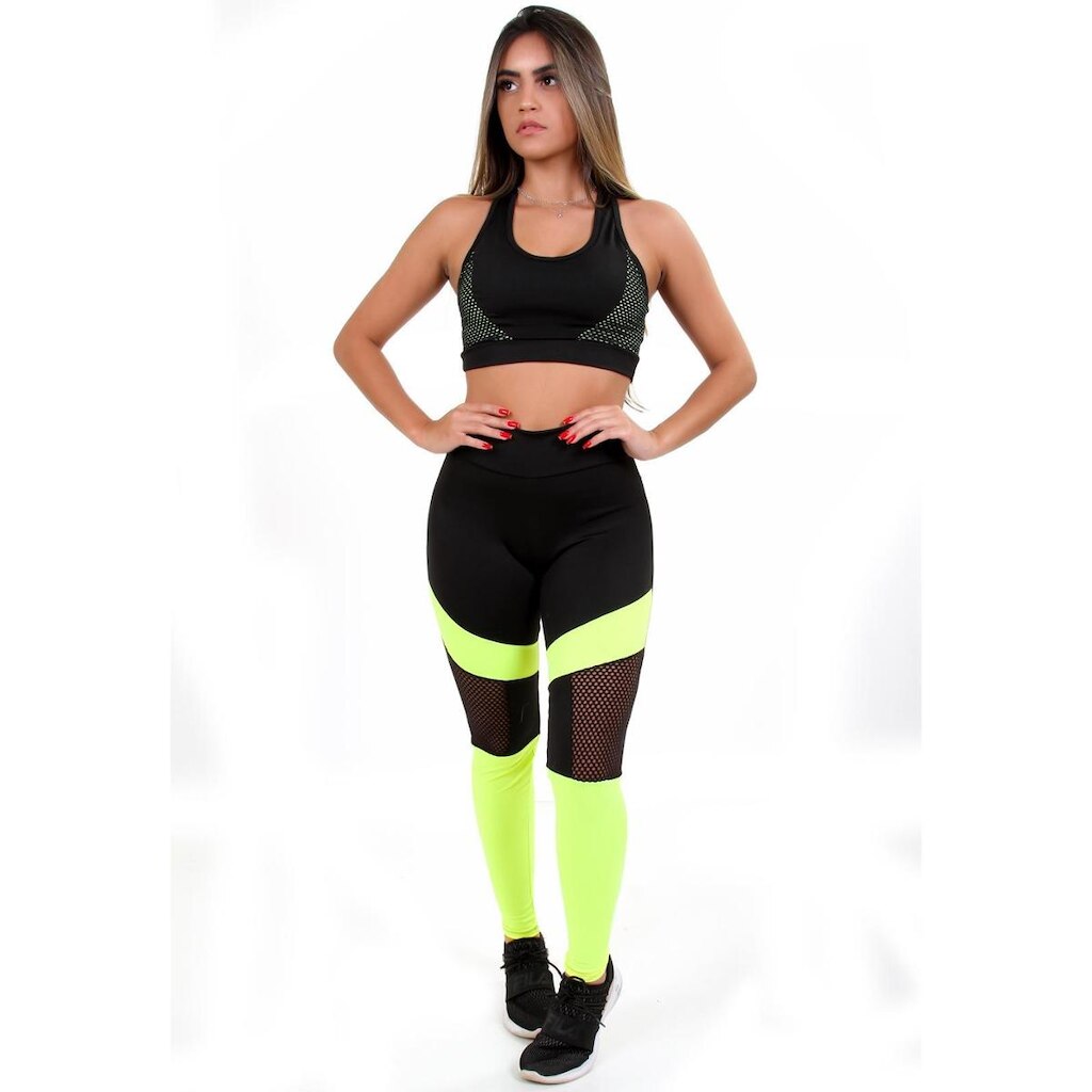 Conjunto Legging Neon + Top S/bojo Galvic