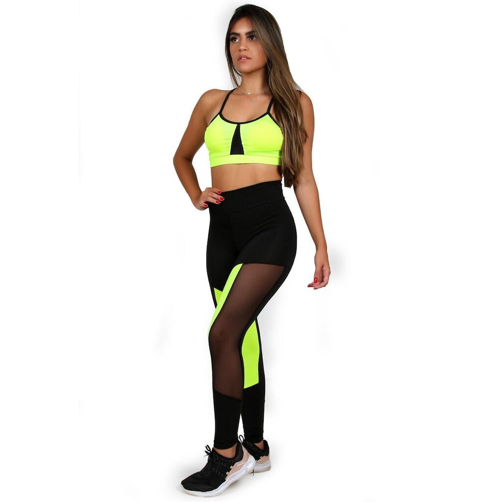 Conjunto Legging Neon + Top S/bojo Galvic