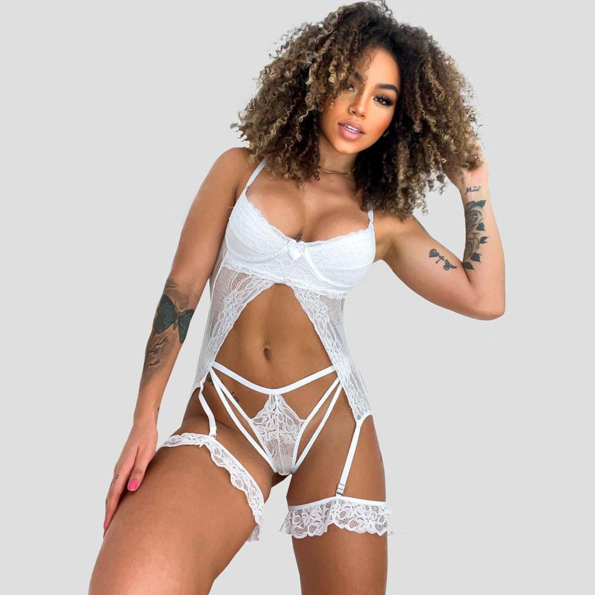 Conjunto Lingerie Completo Com Cinta Liga é ruim? Conjunto Lingerie Completo Com Cinta Liga é boa?