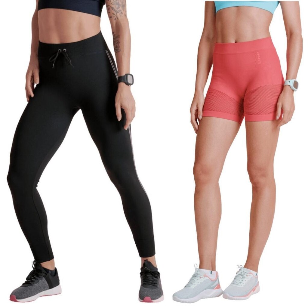 Conjunto Lupo Legging Seamless + Short Academia