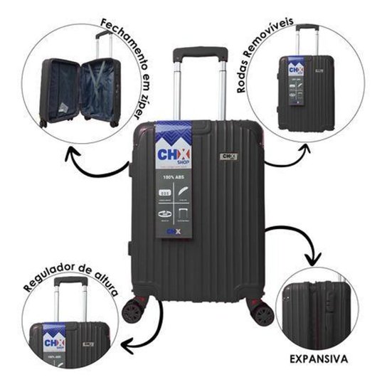 Conjunto Mala De Viagem Pp E P Bordo Expans E 2 Frasqueiras