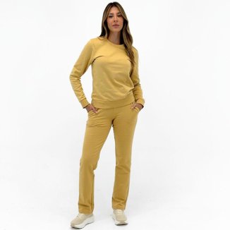 conjunto moletom calÇa moletom amarela feminina