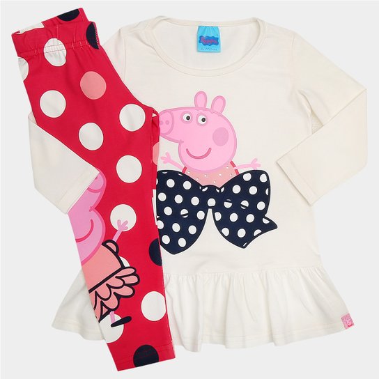 Conjunto Malwee Peppa Pig Infantil - Off White