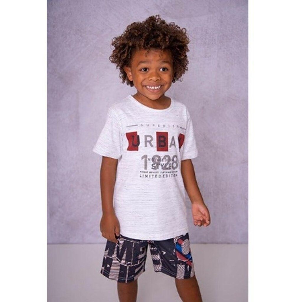 Conjunto manga curta urban bermuda de moletinho estampada Passagem Secreta