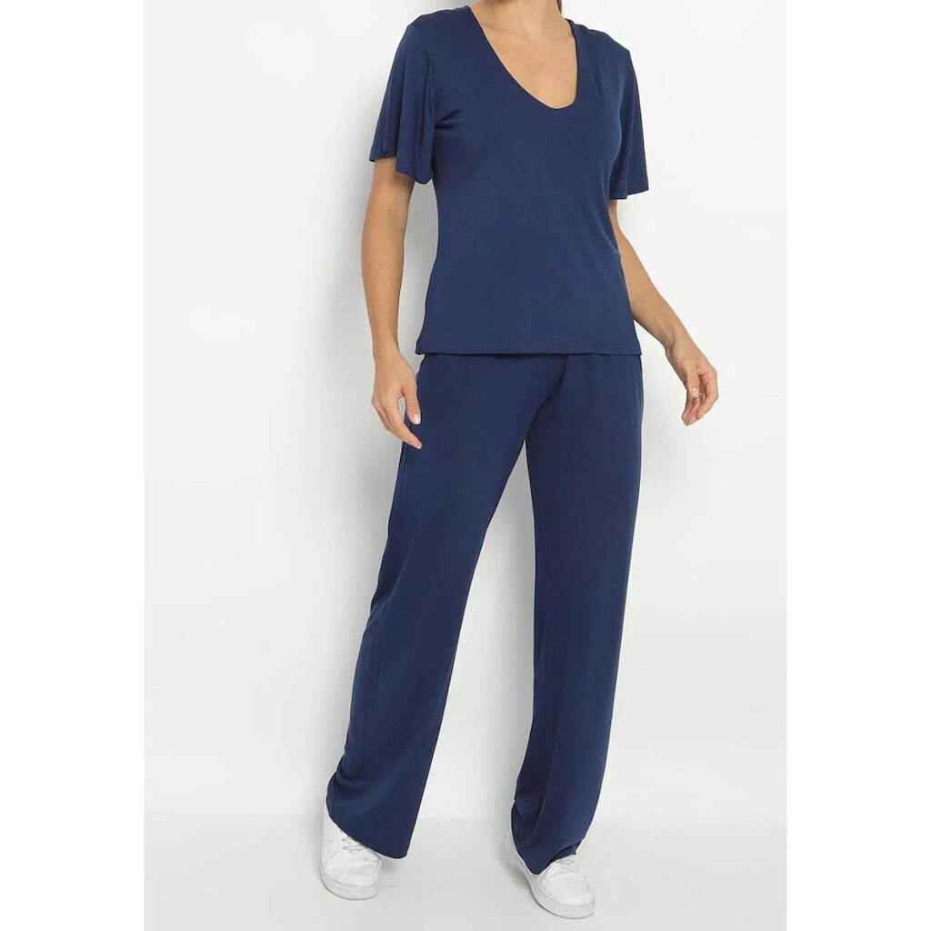 Conjunto Maria Paes Calça e Blusa Marinho