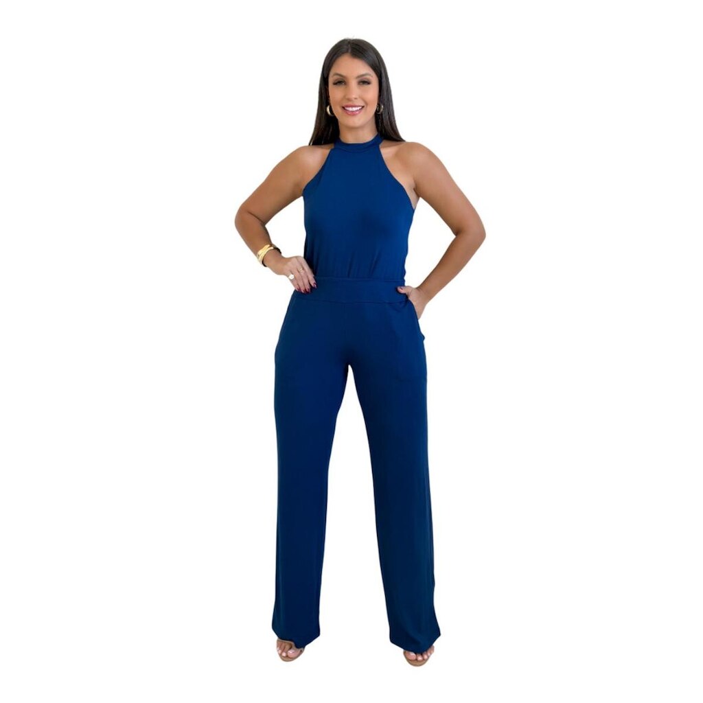 Conjunto Maria Paes Calça e Blusa Marinho