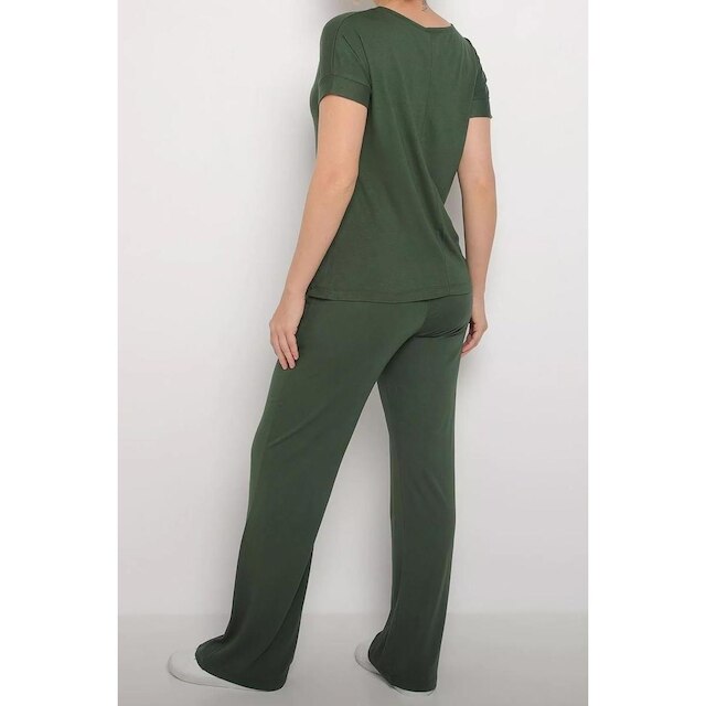 Conjunto Maria Paes Calça e Blusa Verde Militar