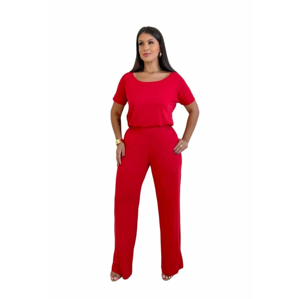 Conjunto Maria Paes Calça e Blusa Vermelho