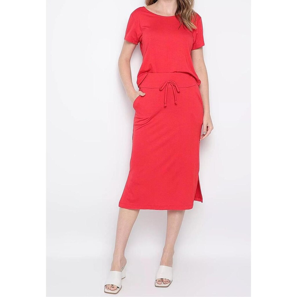 Conjunto Maria Paes Saia e Blusa Vermelho