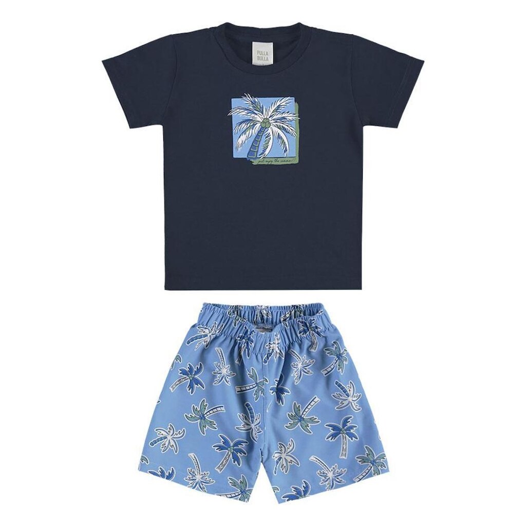 Conjunto Marinho Primeiros Passos Pulla Bulla Menino - 53769-58