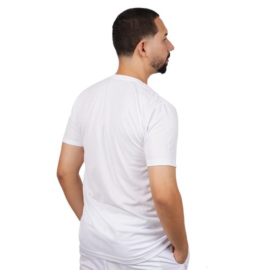 Conjunto Masculino Branco Dry Camiseta Fit + Short Tactel