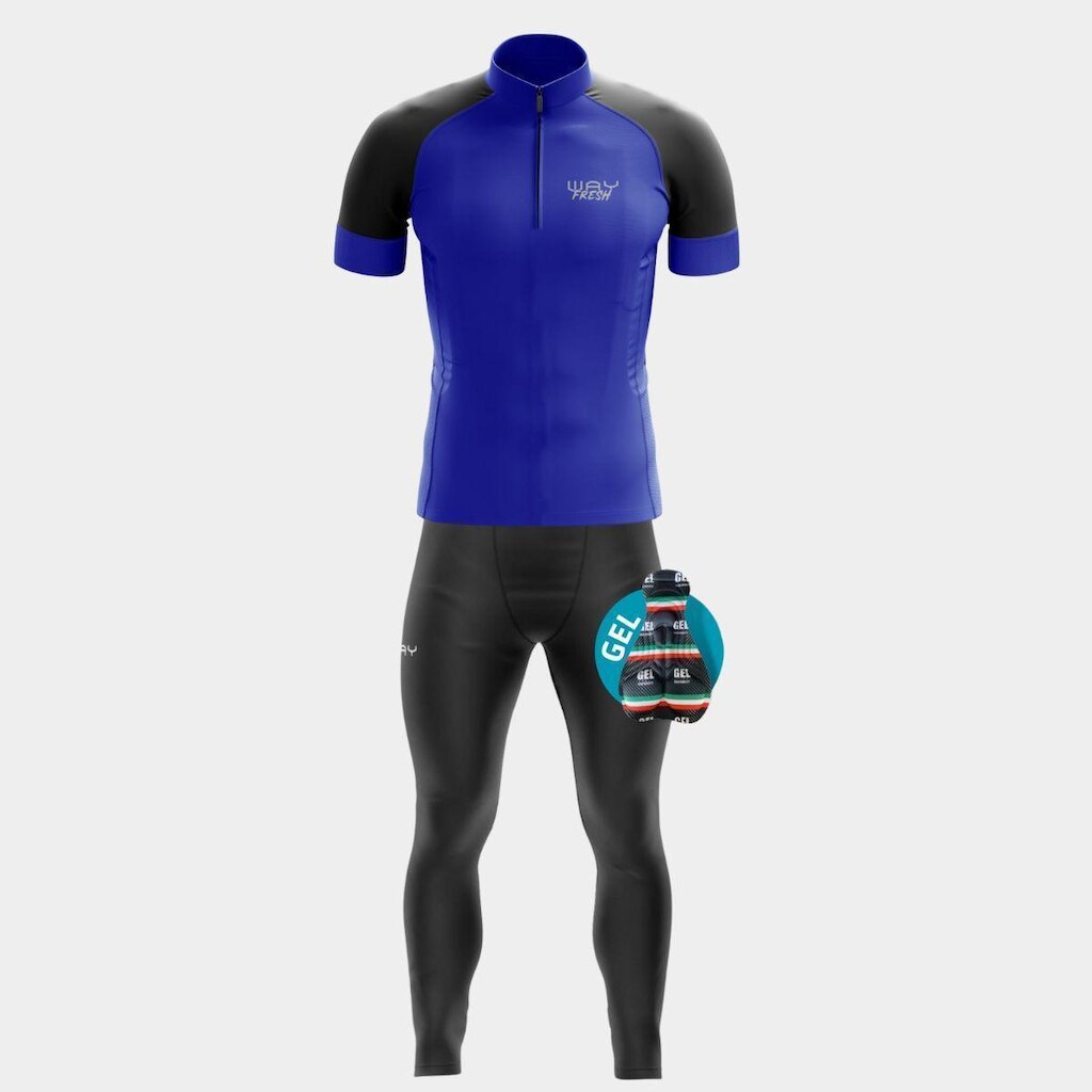Conjunto Masculino Camisa Way Fresh Azul Royal + Calça Gel