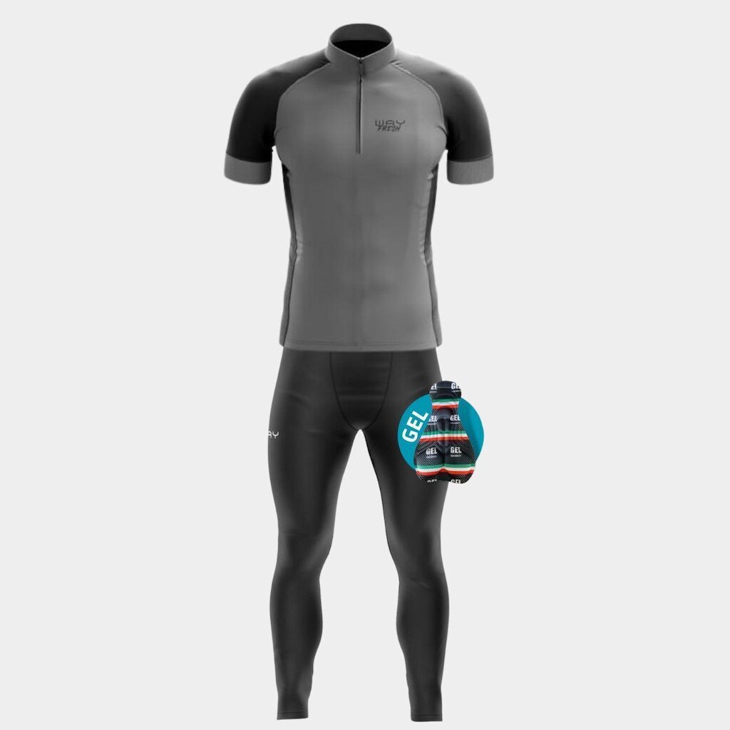 Conjunto Masculino Camisa Way Fresh Cinza + Calça Gel