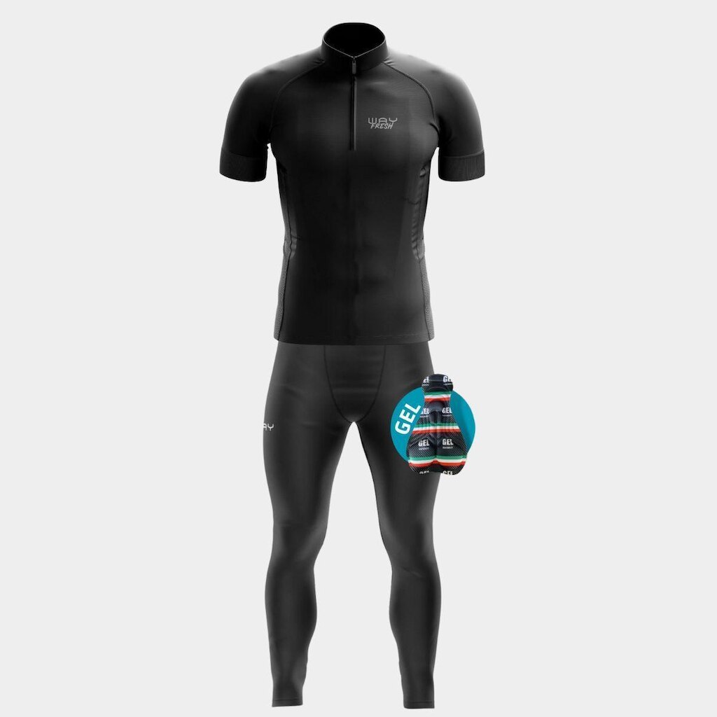 Conjunto Masculino Camisa Way Fresh Preto + Calça Gel