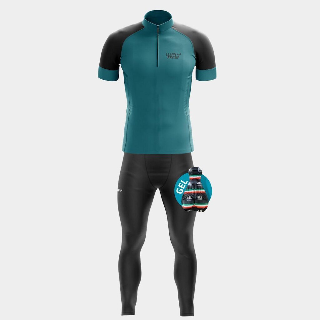 Conjunto Masculino Camisa Way Fresh Verde Capri + Calça Gel