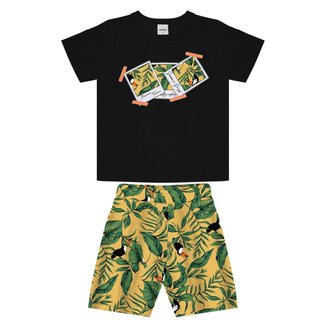 Conjunto Masculino Pictures Rovitex Kids Preto 10