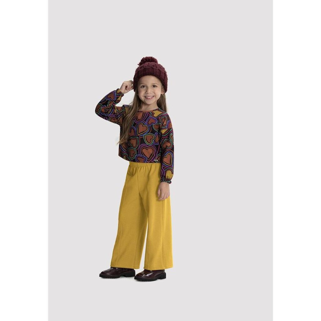 Conjunto Menina Cropped e Pantalona Alakazoo Ref. 67933