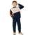 CONJUNTO MENINO MOLETOM MARINHO KAMYLUS - Marinho+Bege