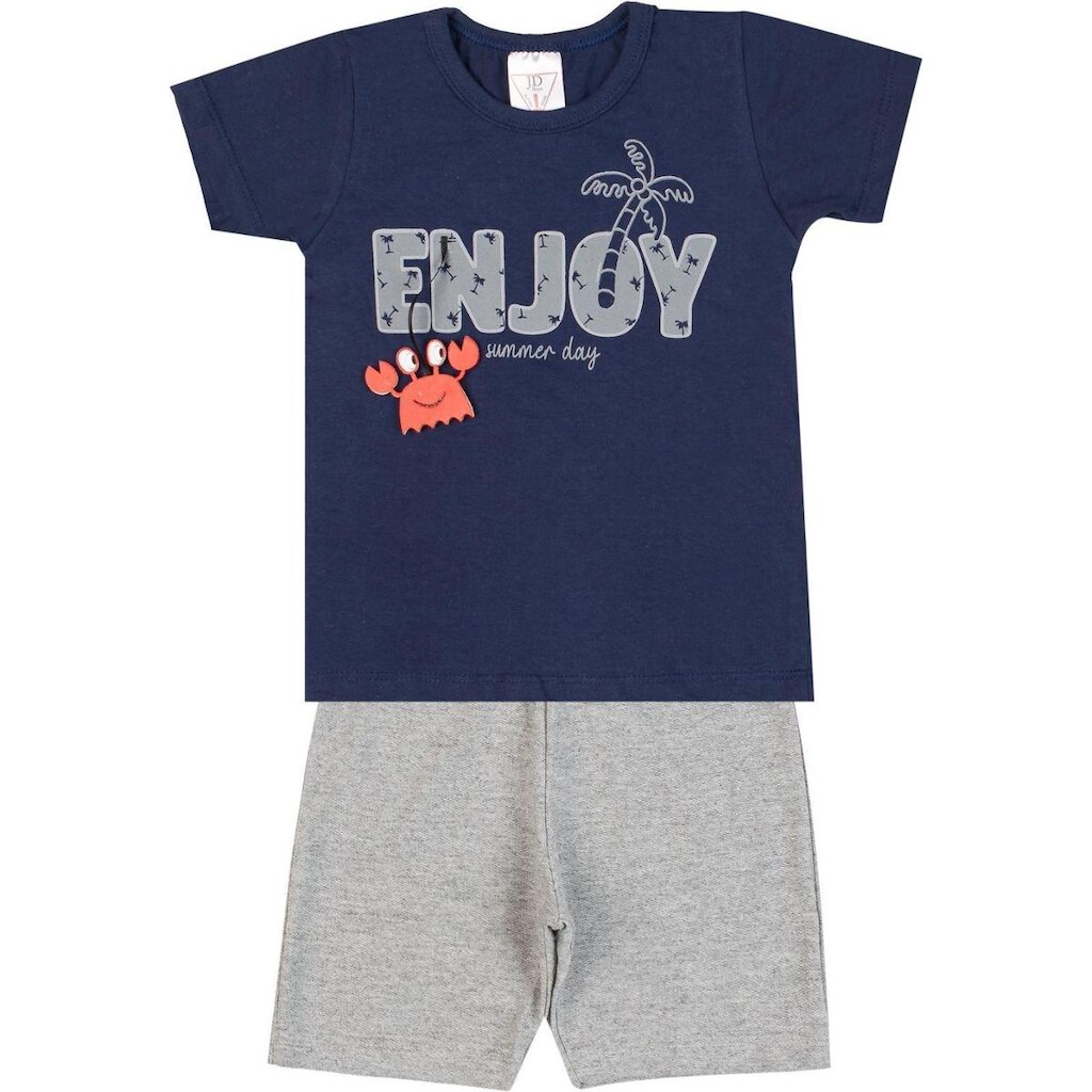 Conjunto Menino Verão com Aplique Caranguejo - JD Kids