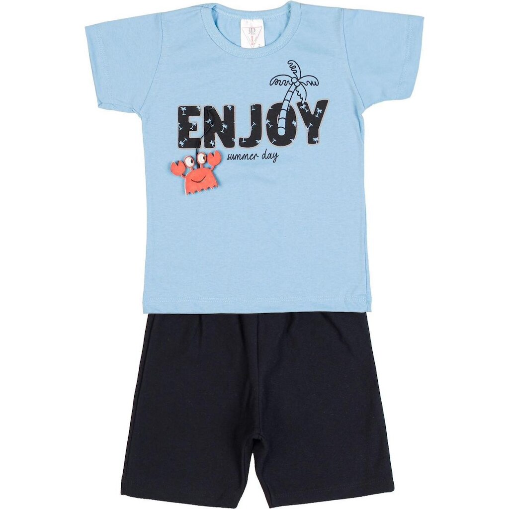 Conjunto Menino Verão com Aplique Caranguejo - JD Kids