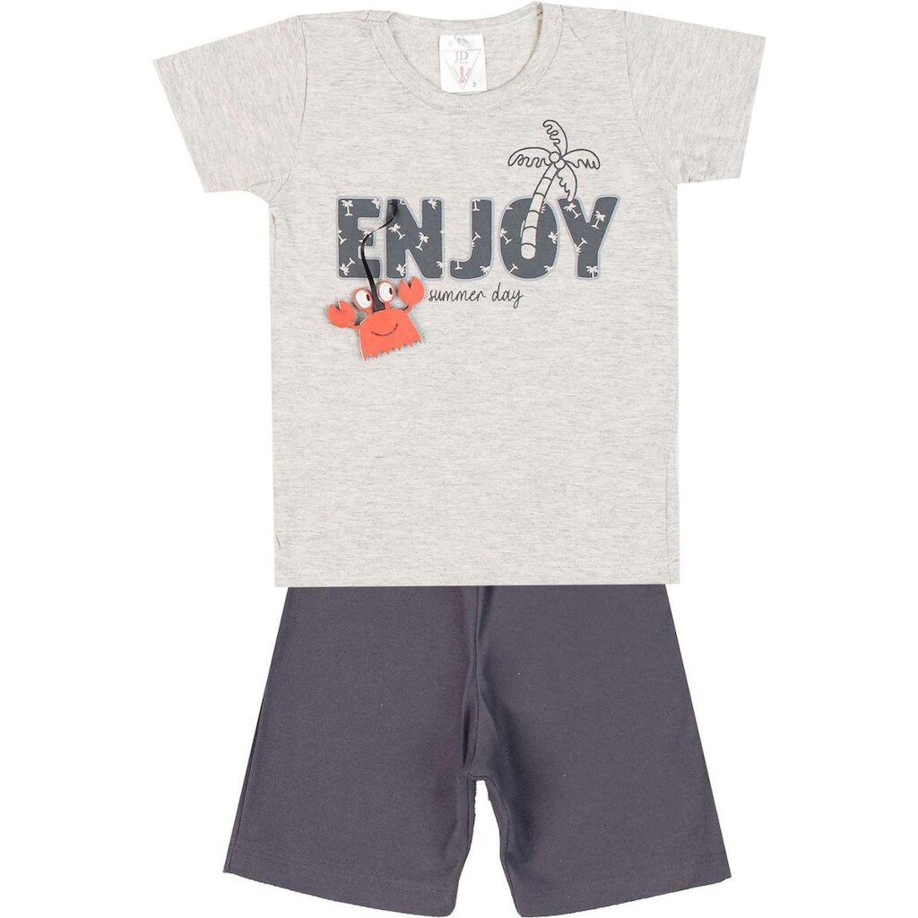 Conjunto Menino Verão com Aplique Caranguejo - JD Kids