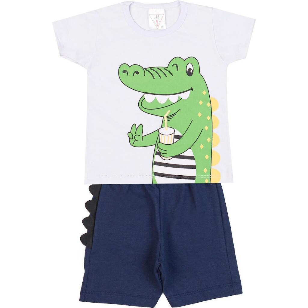 Conjunto Menino Verão com Aplique Dinossauro - JD Kids