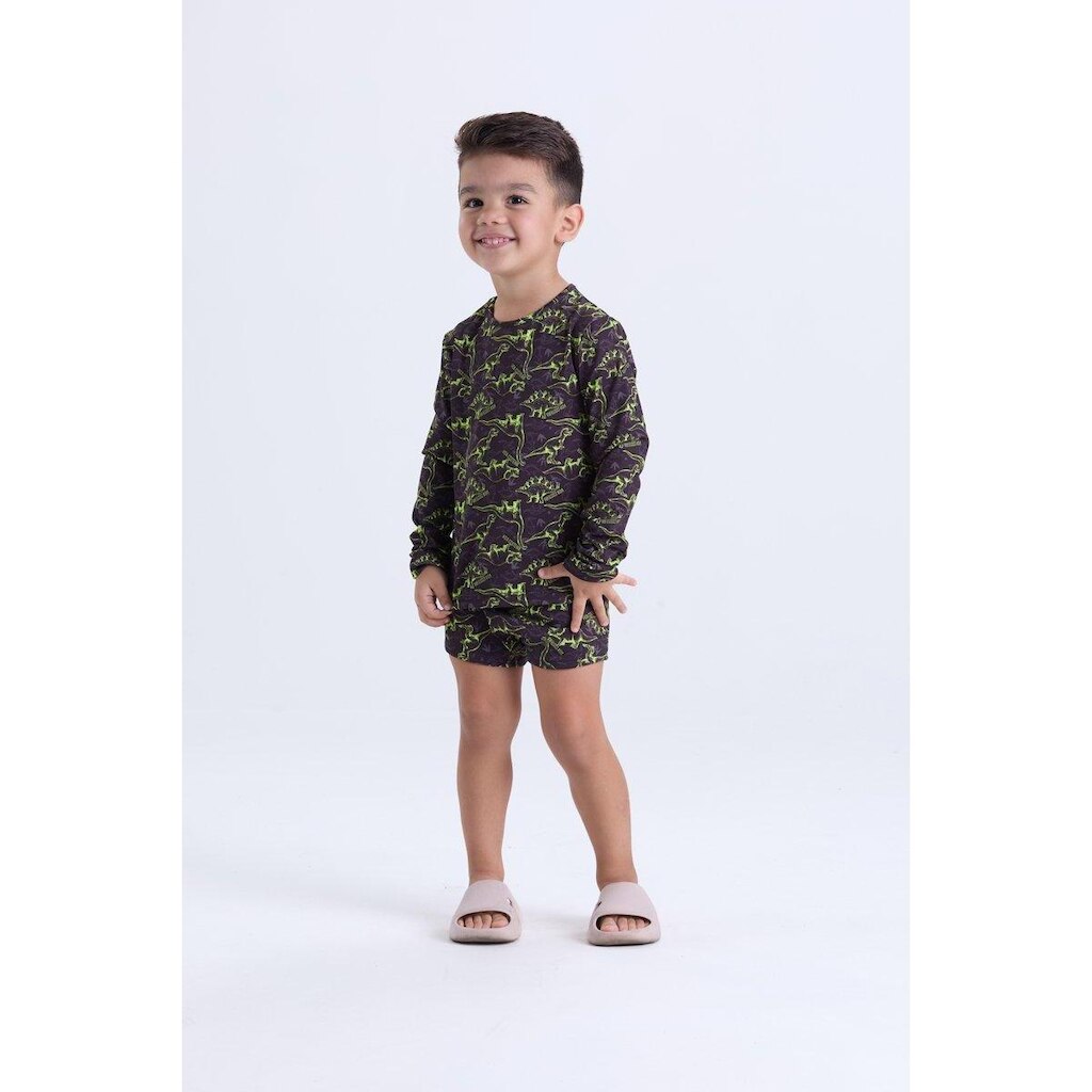 Conjunto Moda Praia Infantil Masculino Dinossauro