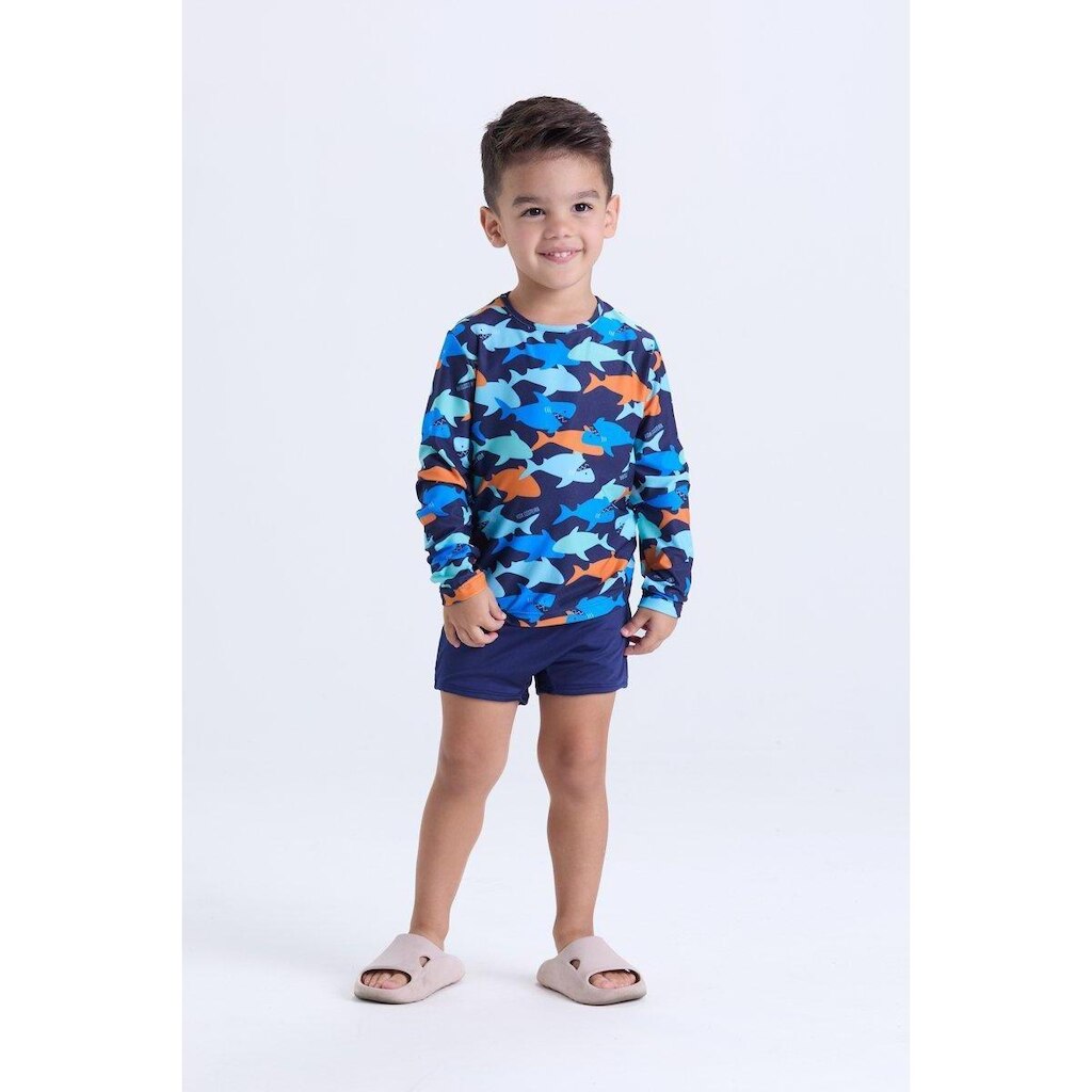 Conjunto Moda Praia Infantil Masculino Shark