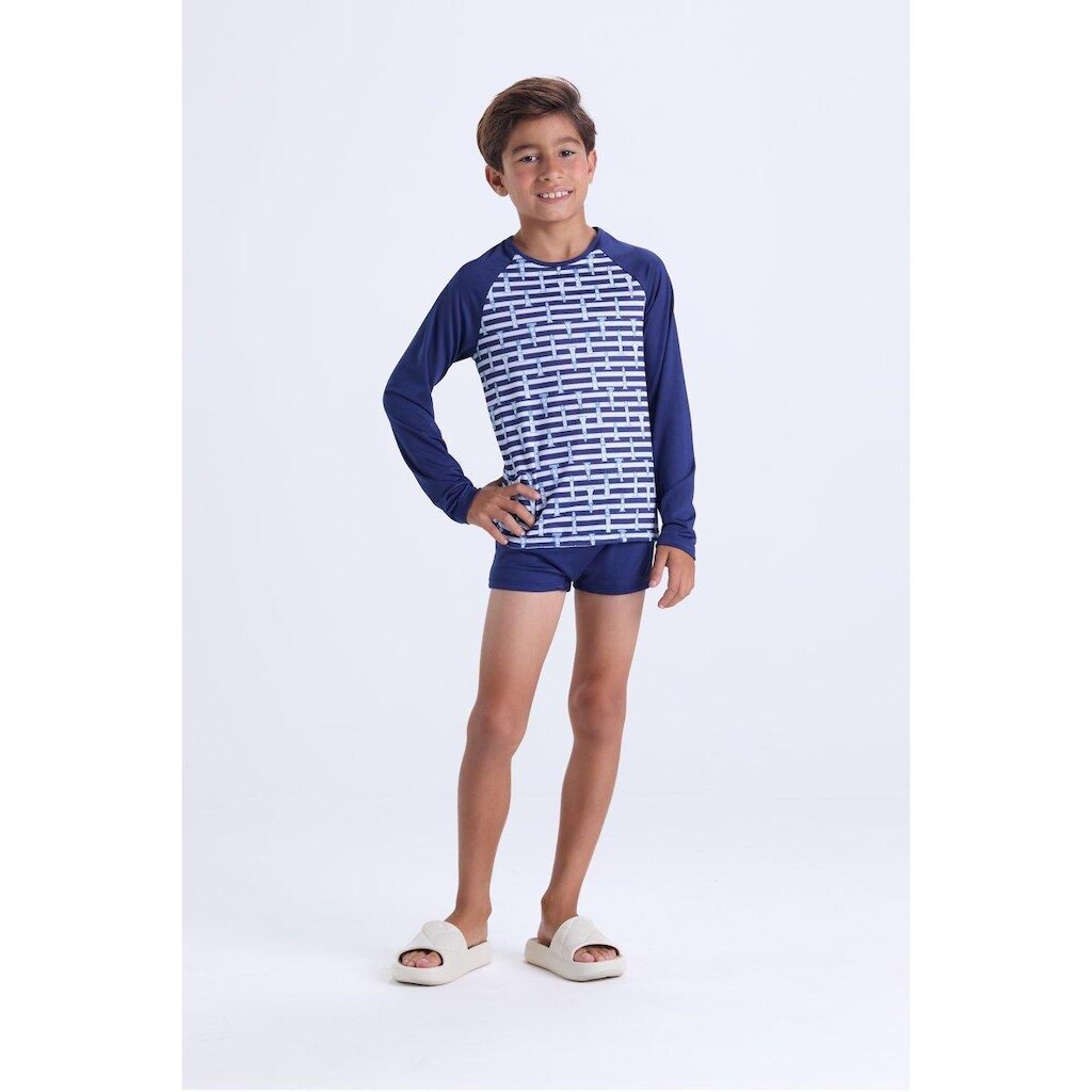 Conjunto Moda Praia Infantil Raglan Sublimado