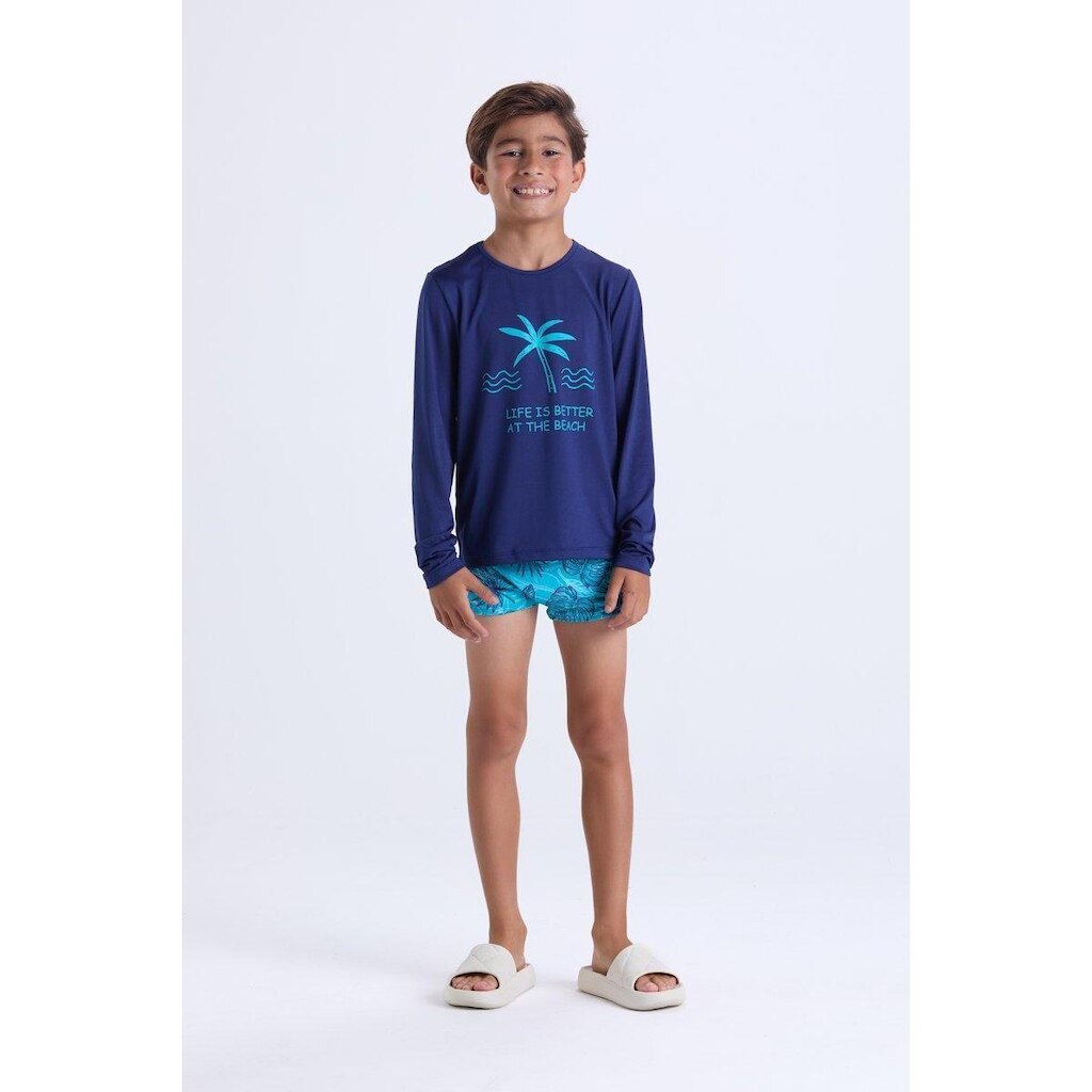 Conjunto Moda Praia Masculino Infantil Coqueiro