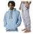Conjunto Moletom Blusa de Frio Canguru Calça Jogger Casual - Azul