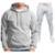 Conjunto Moletom Calça Preta e Blusa de Cor Sólida - Branco