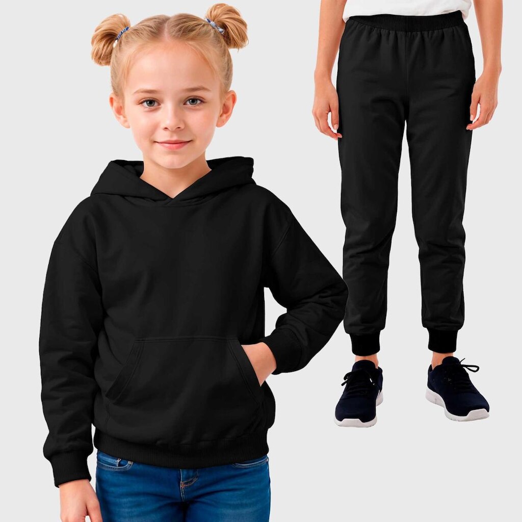 Conjunto Moletom Canguru e Calça Infantil Menina Benellys