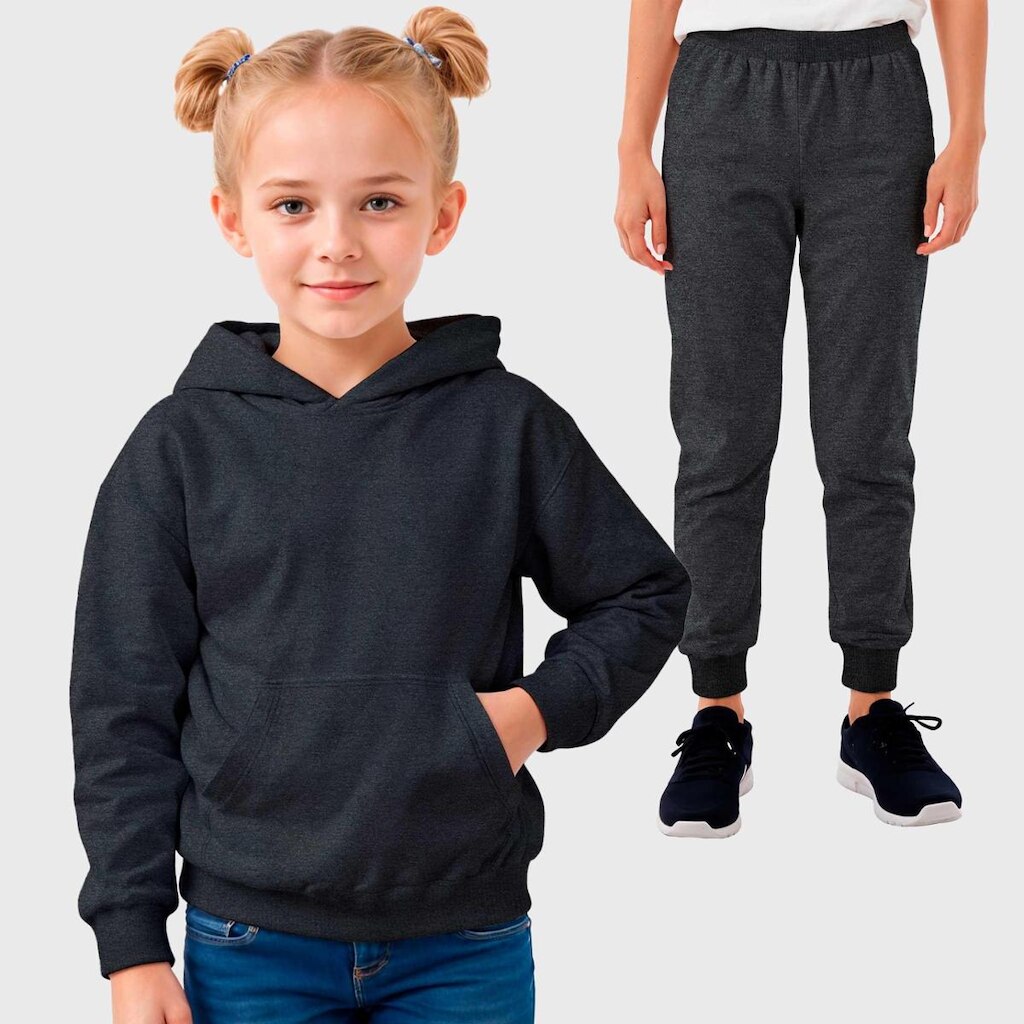 Conjunto Moletom Canguru e Calça Infantil Menina Benellys