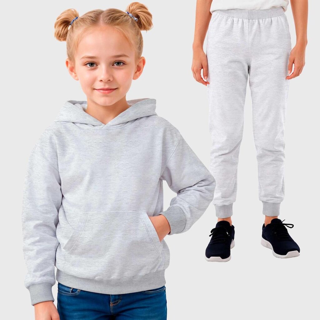 Conjunto Moletom Canguru e Calça Infantil Menina Benellys